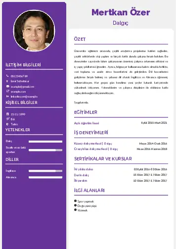 Dalgıç CV Örnekleri cv indir